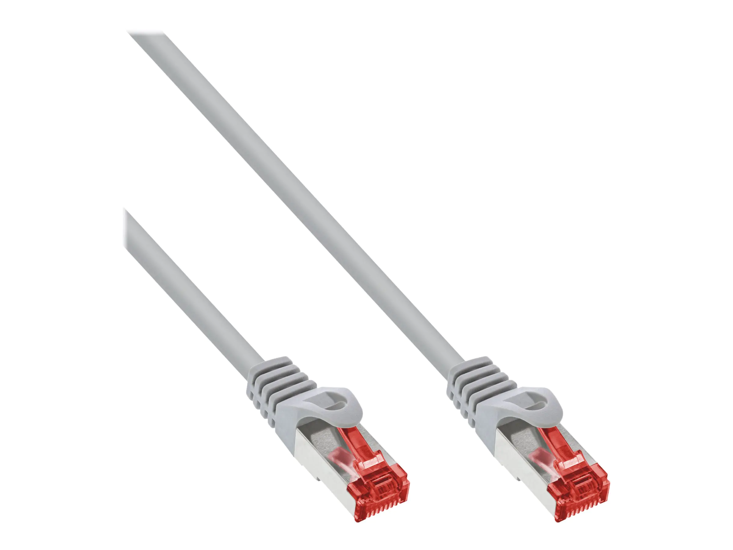 InLine - Patch-Kabel - RJ-45 (M) zu RJ-45 (M) - 2 m - SFTP, PiMF - CAT 6 - geformt, ohne Haken, verseilt - Grau (Packung mit 40)