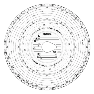 HAUG Tachoscheibe 125km/h Kombi 125 100 100 St./Pack.