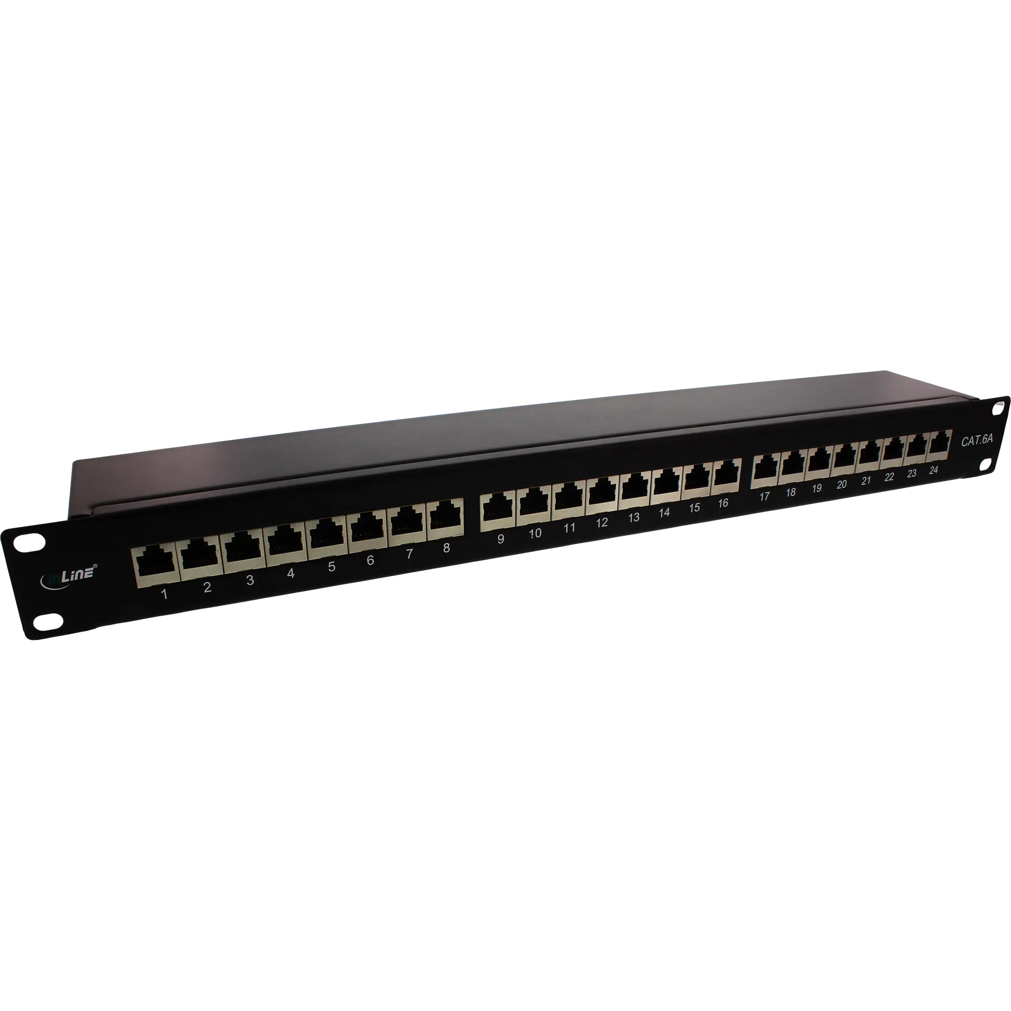 InLine - Patch Panel - Rack montierbar - RJ-45 X 24 - Schwarz, RAL 9005 - 1U - 48.3 cm (19")