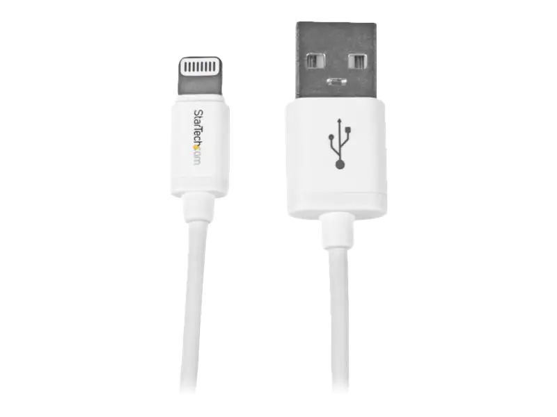 StarTech 1m Apple 8 Pin Lightning Connector auf USB Kabel - Weiß - USB Kabel für iPhone / iPod / iPad - Ladekabel / Datenkabel - Lightning-Kabel - Lightning männlich zu USB männlich - 1 m - Doppelisolierung - weiß - für P/N: KITBXAVHDPEU, KITBXAVHDPNA, KI