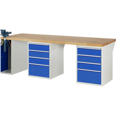 RAU Werkbank 7000 2.500 x 890 x 900 mm (B x H x T) enzianblau lichtgrau