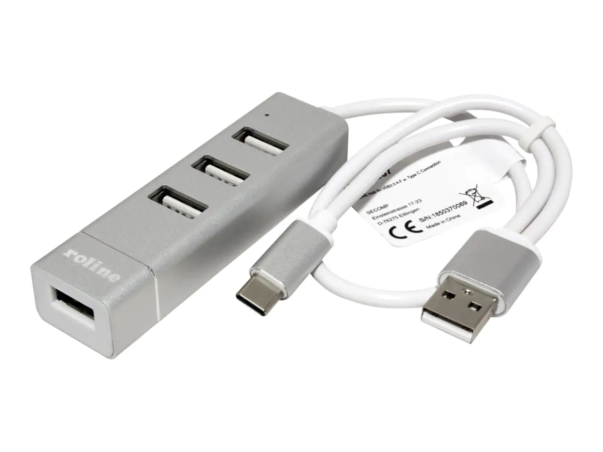 ROLINE USB 2.0 Notebook Hub - Hub - 4 x USB 2.0 - Desktop