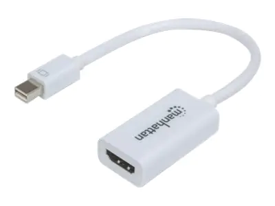 Manhattan Passiver Mini-DisplayPort auf HDMI-Adapter, Mini DisplayPort-Stecker auf HDMI-Buchse, passiv, Blister-Verpackung — ideal for Mac-Computer - Videoadapter - Mini DisplayPort männlich zu HDMI weiblich - 17 cm - abgeschirmt - weiß - geformt, 1080p-U