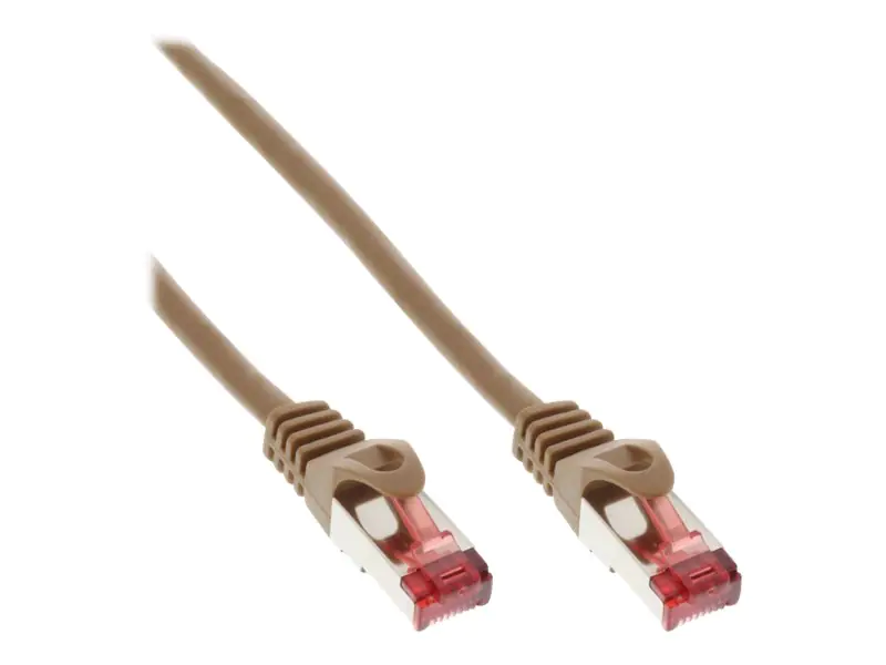 InLine - Patch-Kabel - RJ-45 (M) zu RJ-45 (M) - 50 cm - SSTP-Kabel - CAT 6 - geformt - braun