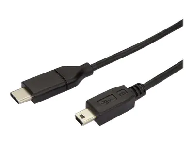 StarTech USB-C auf Mini USB Kabel - St/St - 2m - USB 2.0 - USB C zu USB Mini - USB Typ C auf Mini USB - USB-Kabel - USB-C (M) bis Mini-USB, Typ B (M) - Thunderbolt 3 / USB 2.0 - 2 m - Schwarz