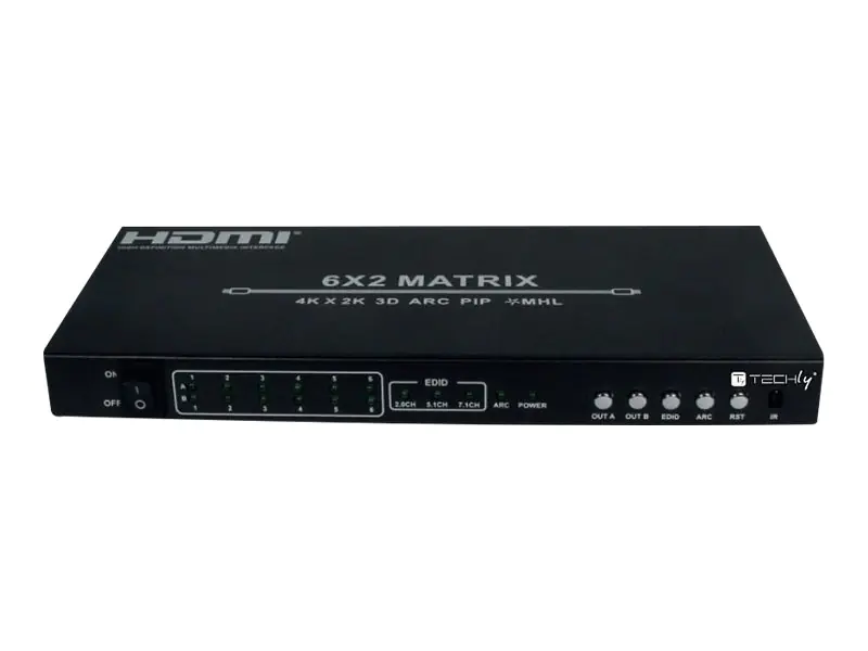 TECHly Switch Matrix HDMI 6x2 4K UHD 3D with MHL - Video/Audio-Schalter - Desktop