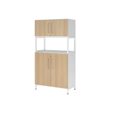 Hammerbacher Regalschrank FlexWall 800 x 1.532 x 417 mm (B x H x T) Flügeltür ohne Rollen Holz