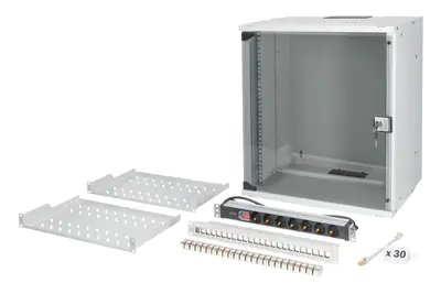 DIGITUS Netzwerk-Set SOHO Pro, 483 mm (19") - 12HE, 540 x 400 mm (B x T) DN-49206-SET
