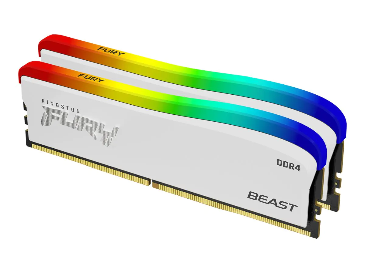 Kingston FURY Beast - RGB Special Edition - DDR4 - Kit - 32 GB: 2 x 16 GB - DIMM 288-PIN - 3600 MHz / PC4-28800 - CL18 - 1.35 V - ungepuffert - non-ECC - weiß