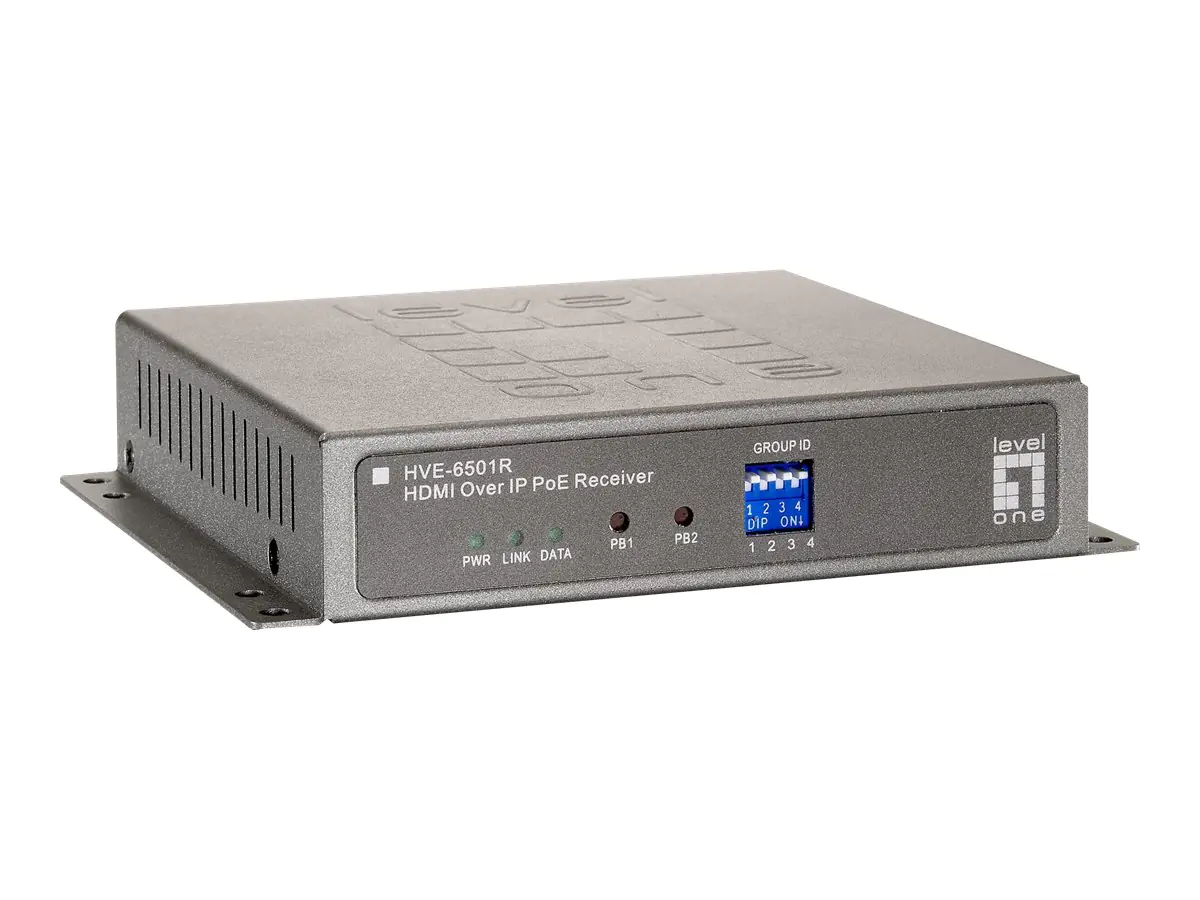 LevelOne HVE-6501R HDMI over IP PoE Receiver - Video Extender - Empfänger - GigE - 100Base-TX, 1000Base-T - für LevelOne GEP-2450