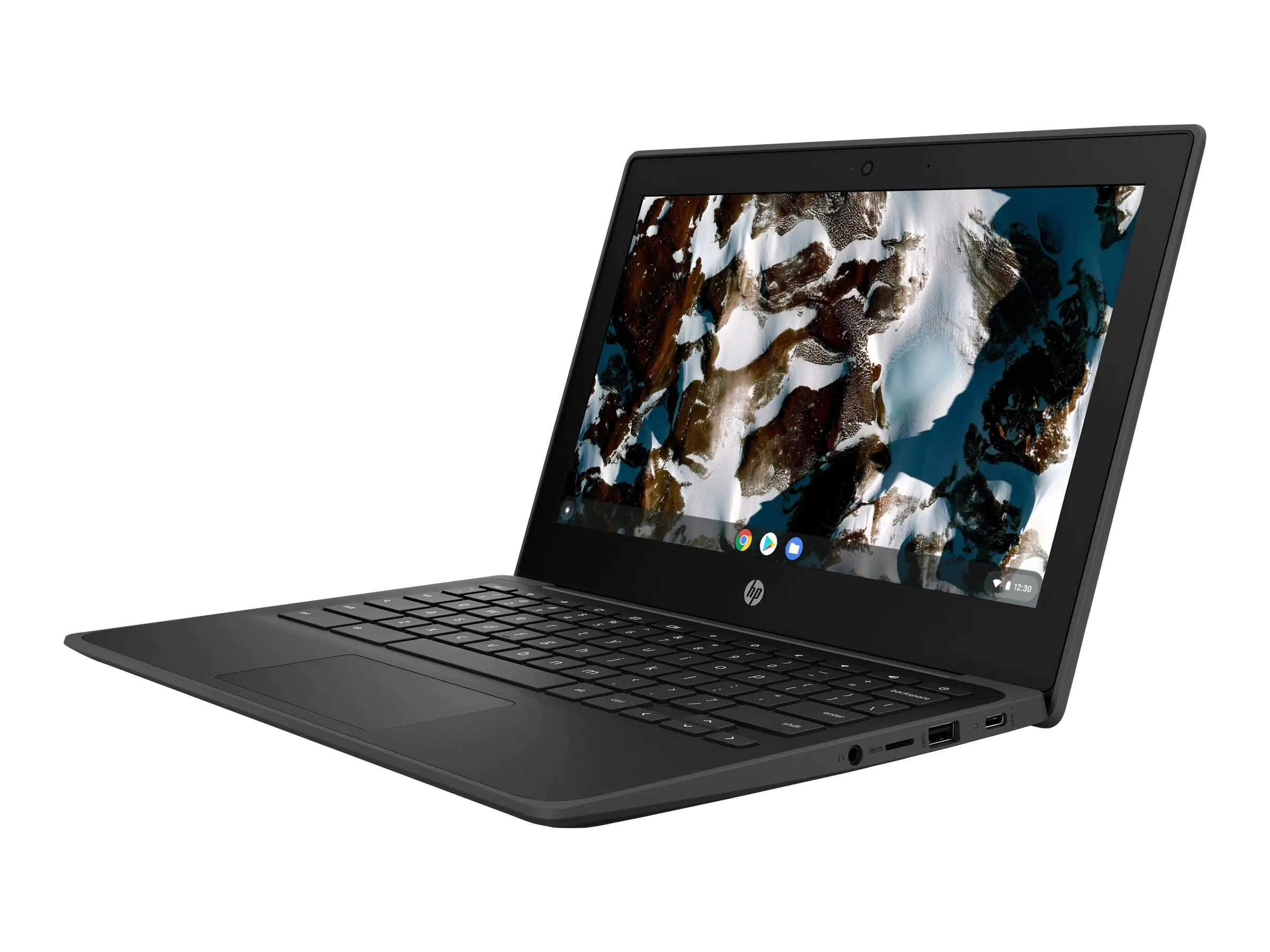 HP Chromebook 11 G9 Education Edition - Intel Celeron N5100 / 1.1 GHz - Chrome OS - UHD Graphics - 8 GB RAM - 64 GB eMMC - 29.5 cm (11.6") IPS Touchscreen 1366 x 768 (HD) - Wi-Fi 6 - Jet Black - kbd: Deutsch