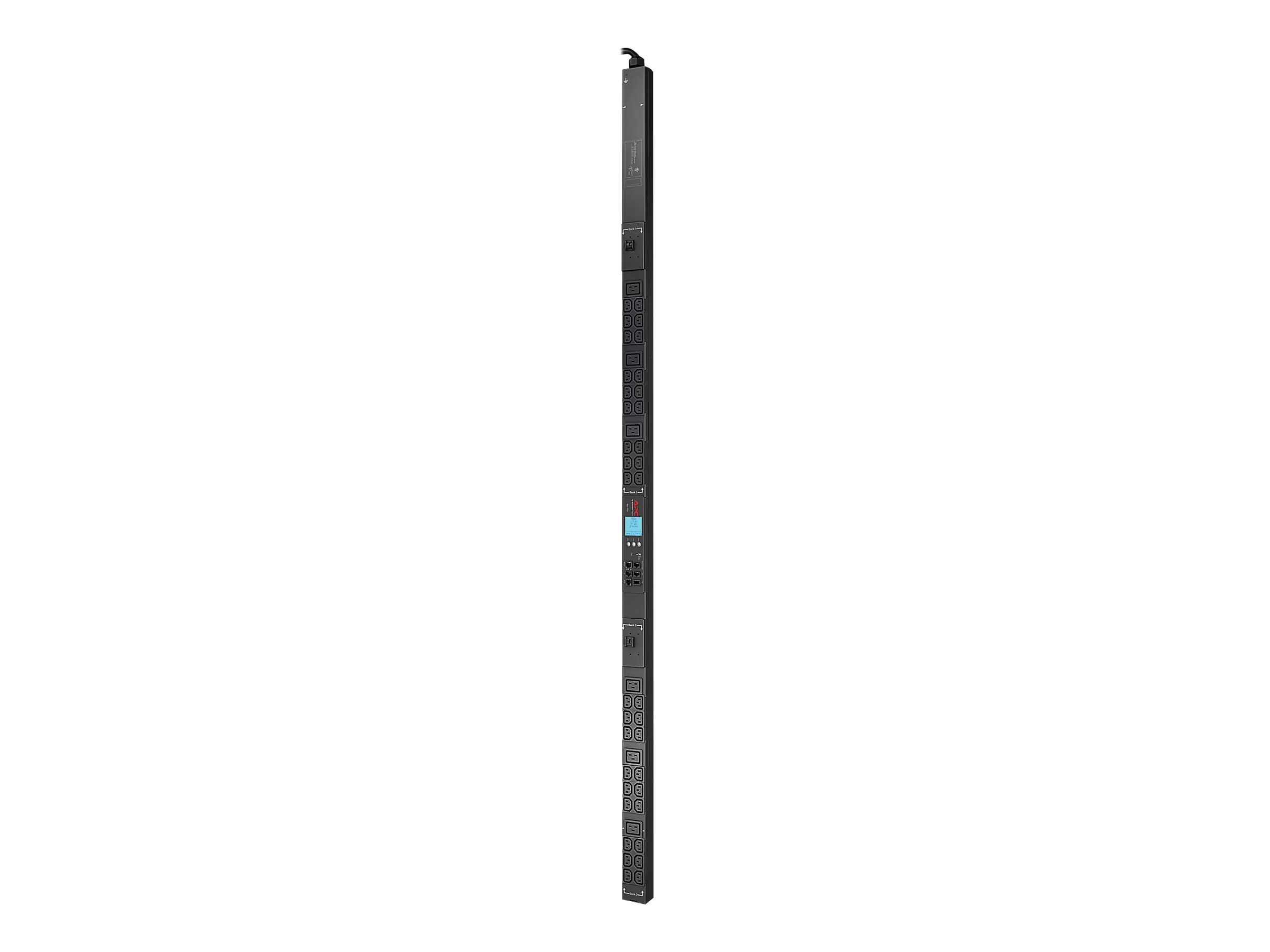APC Metered Rack PDU - Steckdosenleiste (Rack - einbaufähig) - Wechselstrom 200/208/230 V - Ethernet 10/100, RS-232 - Eingabe, Eingang NEMA L6-30 - Ausgangsanschlüsse: 42 (power IEC 60320 C13, IEC 60320 C19) - 0U - Schwarz - für P/N: SMX1000C, SMX1500RM2U