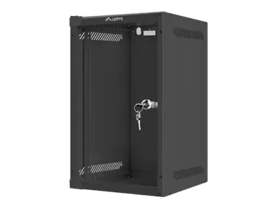 Lanberg Schrank Netzwerkschrank - geeignet für Wandmontage - RAL 9004, Schwarz - 9U - 25.4 cm (10") WF10-2309-10B