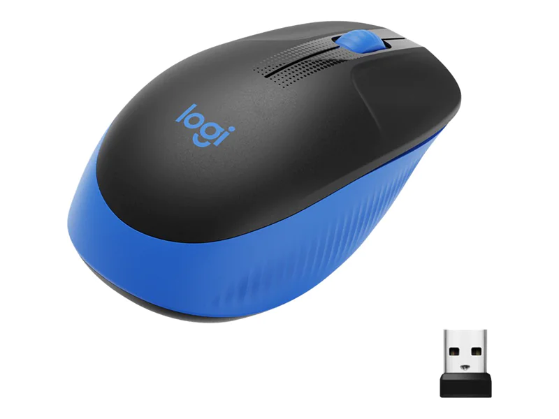 Logitech M190 - Maus - optisch - 3 Tasten - kabellos - kabelloser Empfänger (USB) - Blau