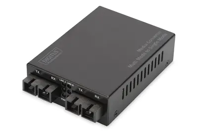 Digitus Professional DN-82024 - Medienkonverter - 100Mb LAN - 100Base-FX - SC multi-mode / SC Single-Modus - bis zu 20 km - 1310 nm