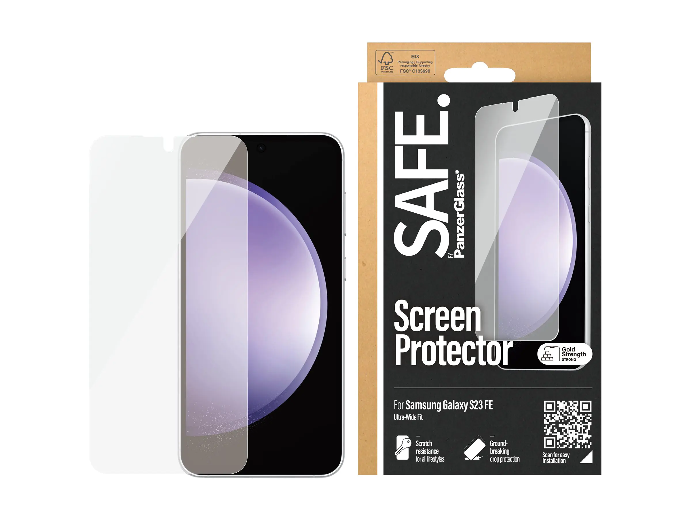 PanzerGlass SAFE. Screen Protector Samsung Galxy S23 FE Ultra-Wide Fit