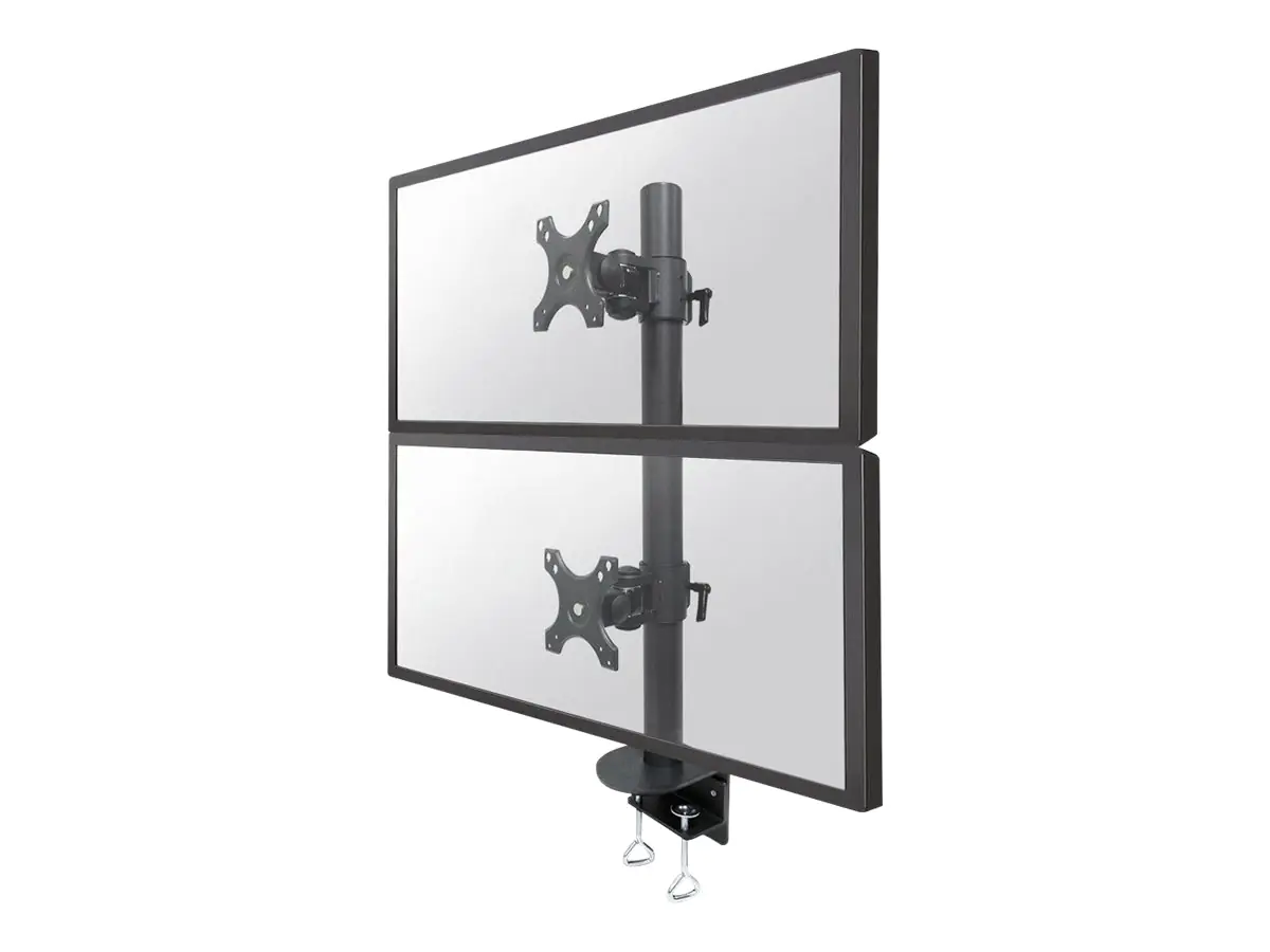 Neomounts FPMA-D960DVPLUS - Befestigungskit - für 2 LCD-Displays - Stahl - Schwarz - Bildschirmgröße: 43.2-124.5 cm (17"-49") - Klemmmontage, Tischmontage