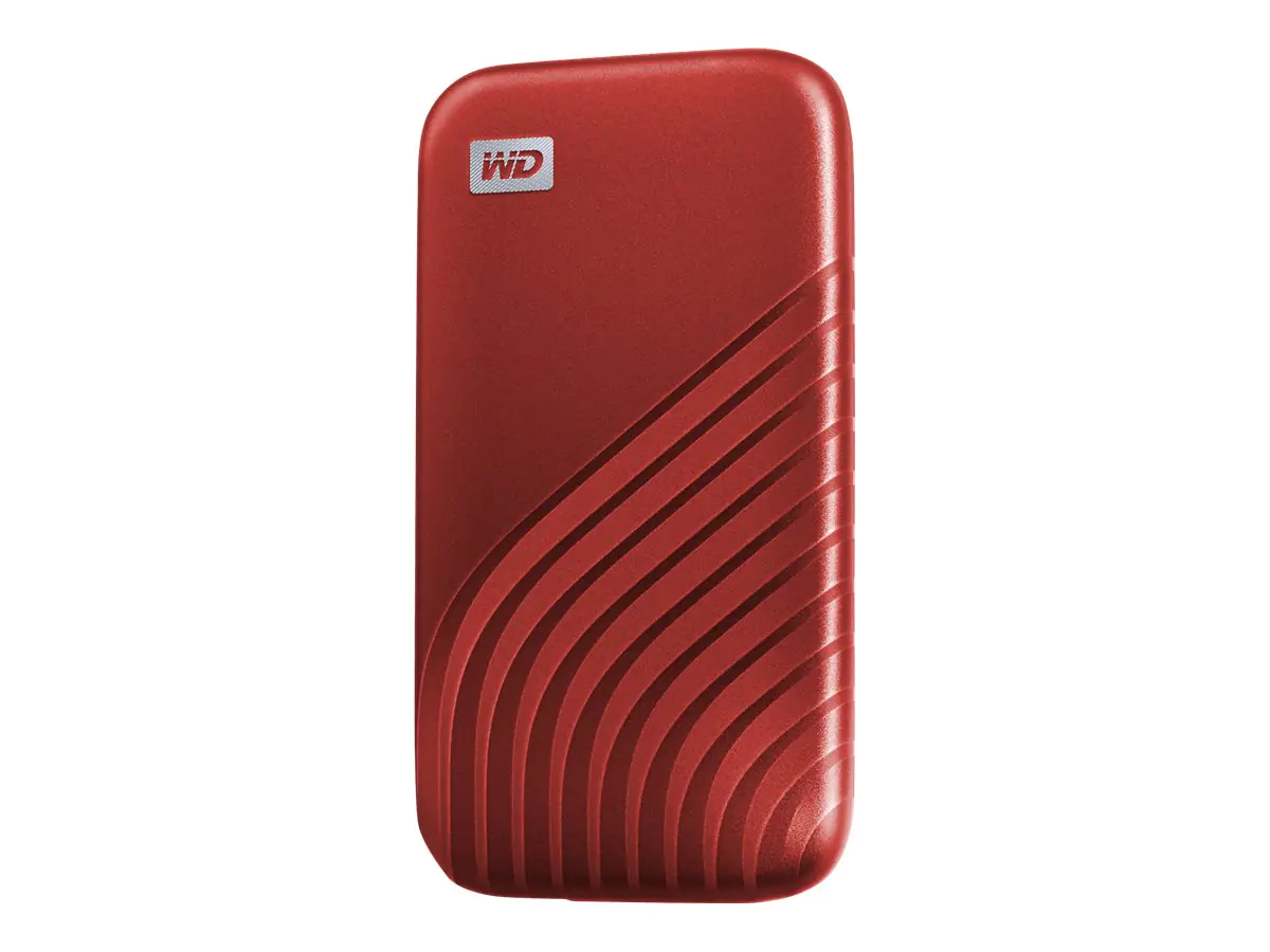 WD My Passport SSD WDBAGF0010BRD - SSD - verschlüsselt - 1 TB - extern (tragbar) - USB 3.2 Gen 2 (USB-C Steckverbinder) - 256-Bit-AES - Rot