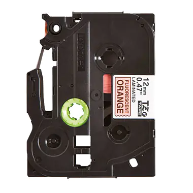 Brother - Schwarz auf Orange - Rolle (1,2 cm x 8 m) Fluoriszierende Bänder - für P-Touch PT-1080, 1150, 1170, 1250, 1290, 1400, 1650, 18, 1830, 1900, 1950, 2700, PT-GL-200