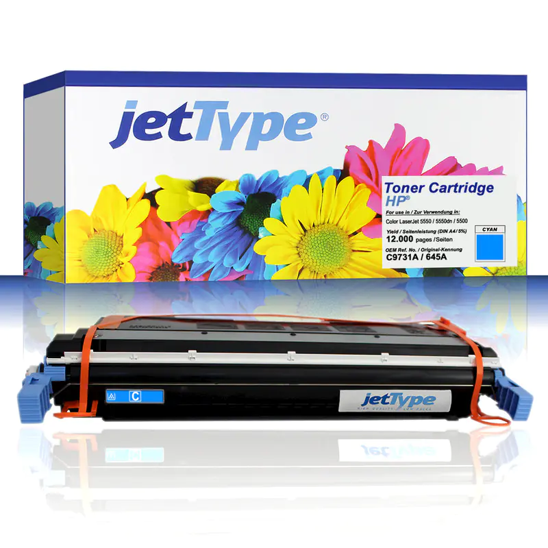 jetType Toner kompatibel zu HP C9731A 645A cyan 12.000 Seiten 1 Stück