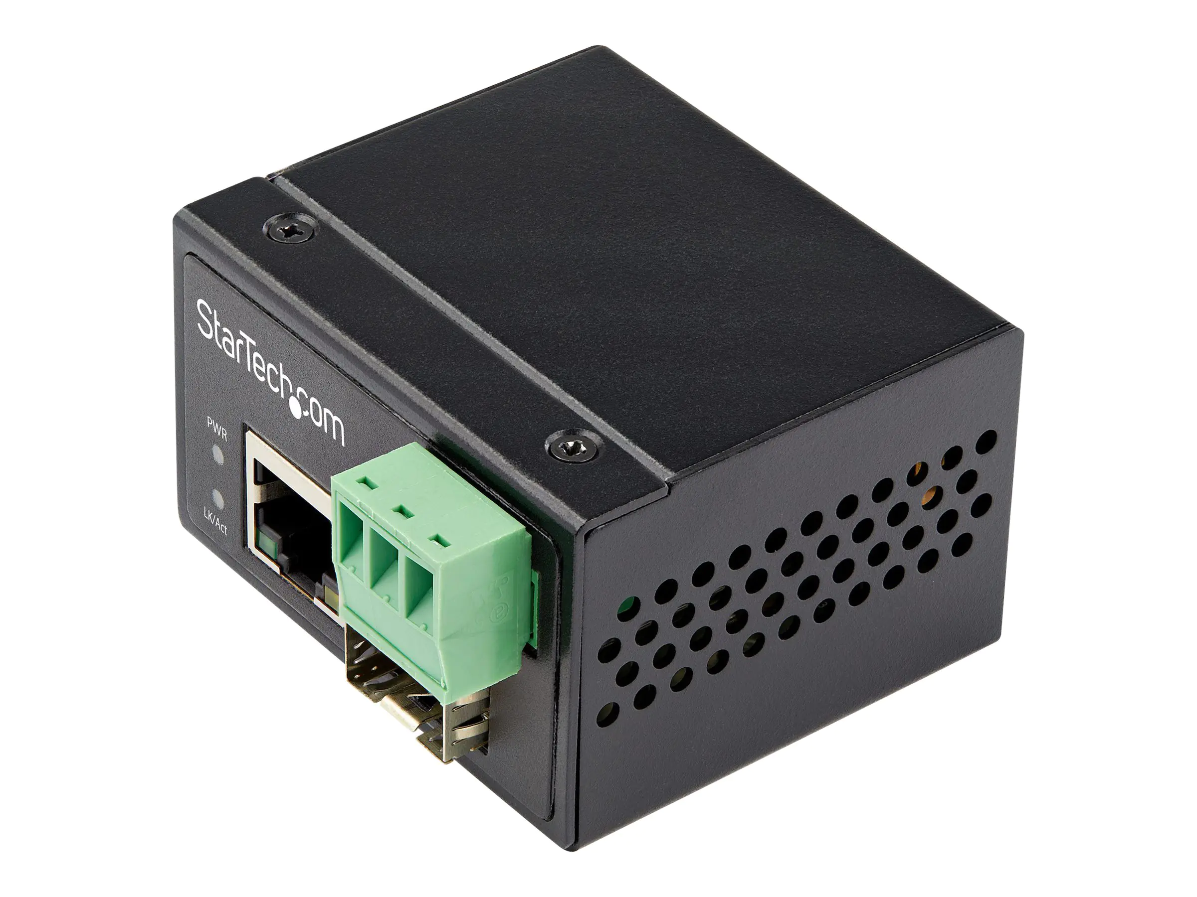 StarTech Industrial Media Converter - 100 Mbit/s Medienkonverter LWL Kupfer - Singlemode-/Multimode Glasfaser auf Kupfer Netzwerk - 12-56 V DC - IP-30/-40°C bis 75°C (IMC100MSFP) - Medienkonverter - 100Mb LAN - 100Base-FX, 100Base-TX - RJ-45 / SFP (mini-G