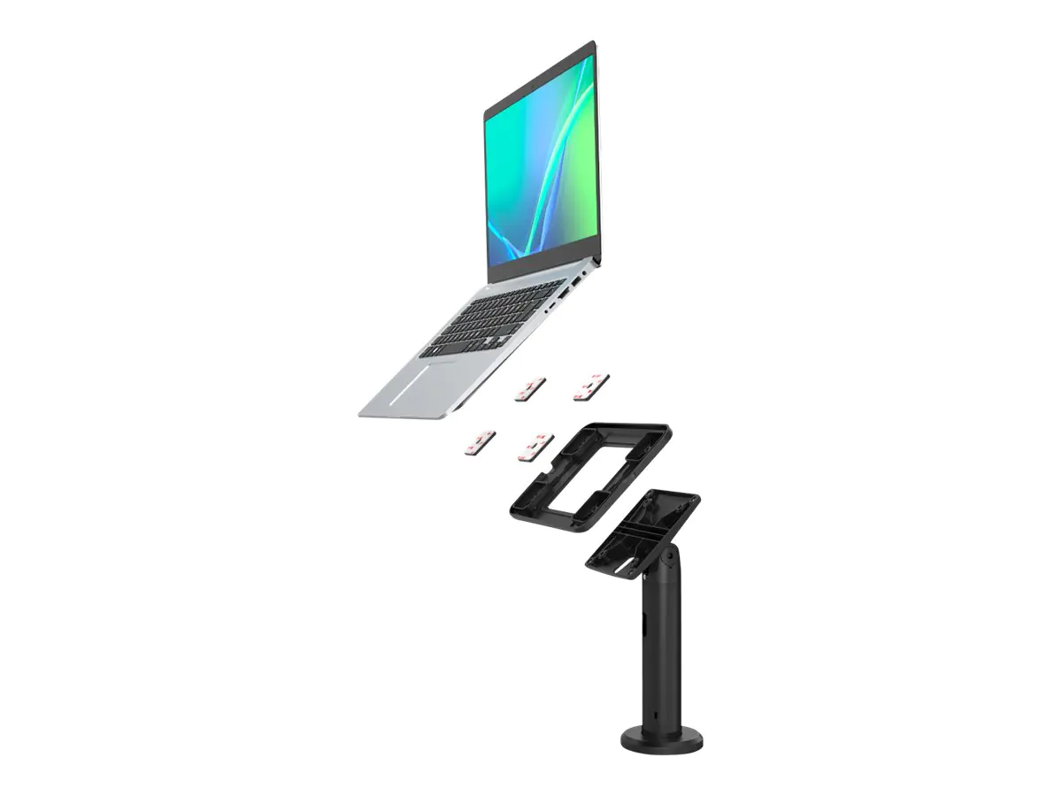 Compulocks Universal Invisible Mount Counter Stand 8" - Aufstellung - für Notebook - Montageschnittstelle: 100 x 100 mm - Schreibtisch
