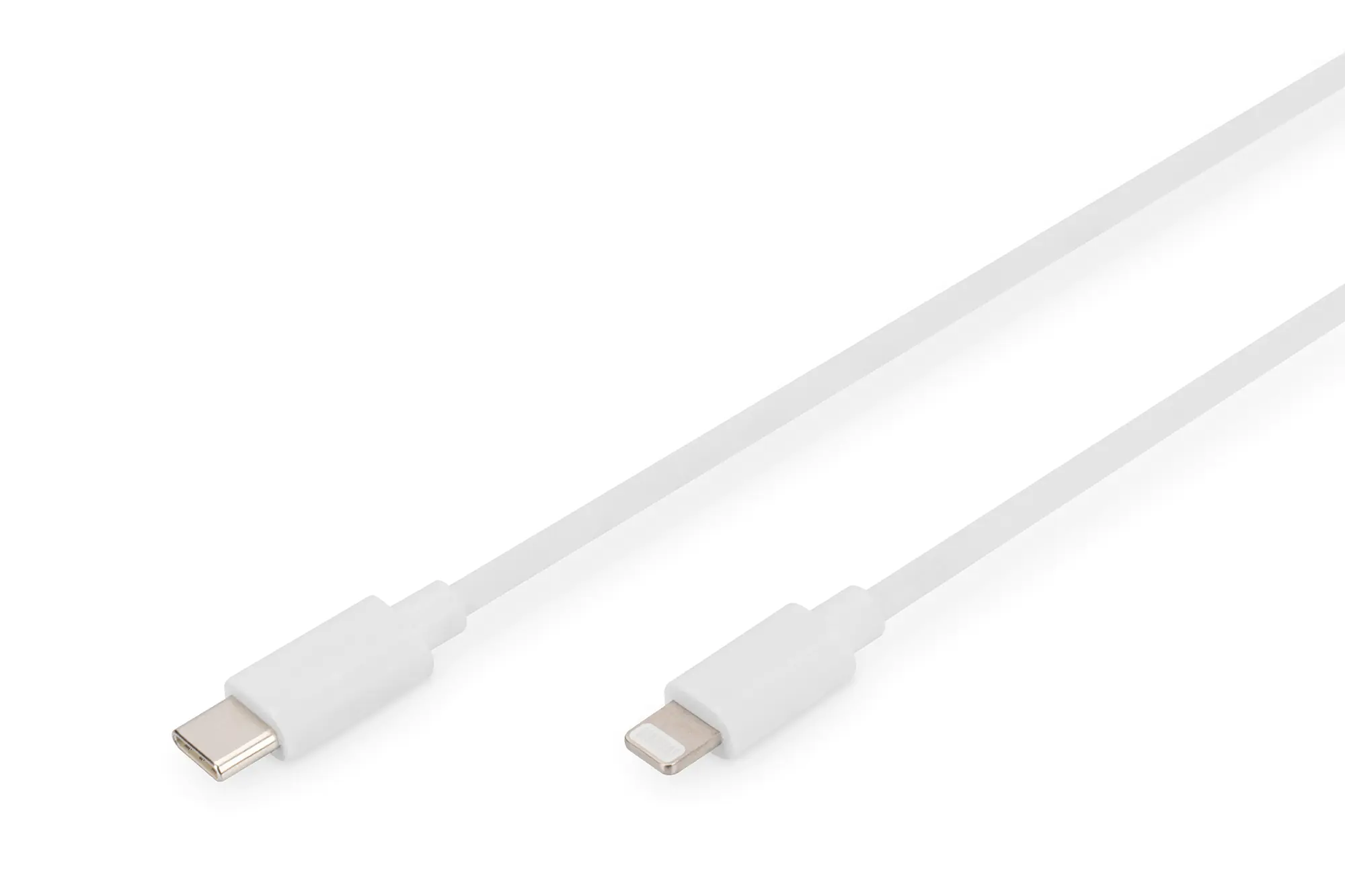 Digitus - Lightning-Kabel - 24 pin USB-C männlich zu Lightning männlich - 1 m - Doppelisolierung - weiß - USB-Stromversorgung (18 W), geformt