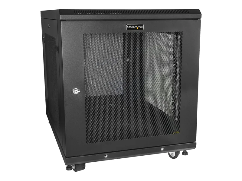StarTech.com Startech 12HE Serverschrank - 4 Pfosten Einstellbare Tiefe (5 bis 76cm) RK1233BKM