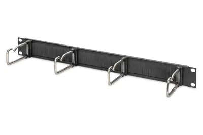 DIGITUS Kabelrangierpanel mit Stahlbügeln und Bürstenleiste für 482,6 mm (19")-Schränke, 1HE DN-97669