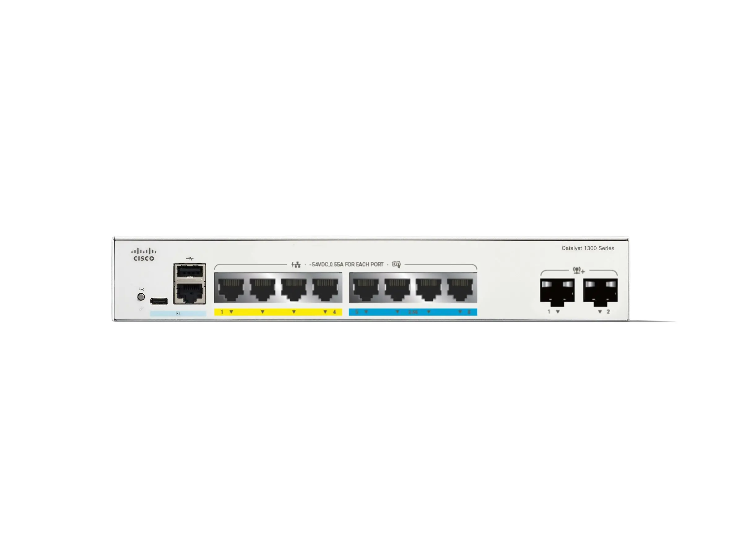 Cisco Catalyst 1300-8MGP-2X - Switch - L3 - managed - 4 x Gigabit Ethernet + 4 x 100/1000/2.5G
