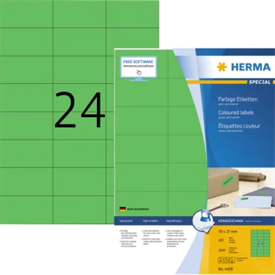 HERMA Etikett SuperPrint 4409 70x37mm grün 2.400 St./Pack.
