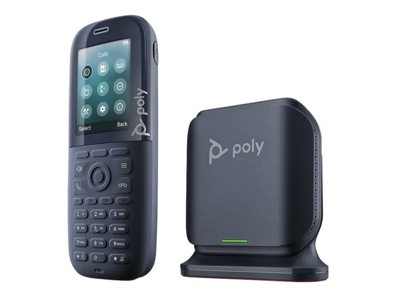 Poly Rove B2 Base Station and 30 Phone Handset Kit - Schnurlostelefon mit Rufnummernanzeige/Anklopffunktion - DECT - dreiweg Anruffunktion - SIP, SIP v2, SIP over TLS, SIP over UDP, SIP over TCP, SDP, RTCP, RTP - Schwarz