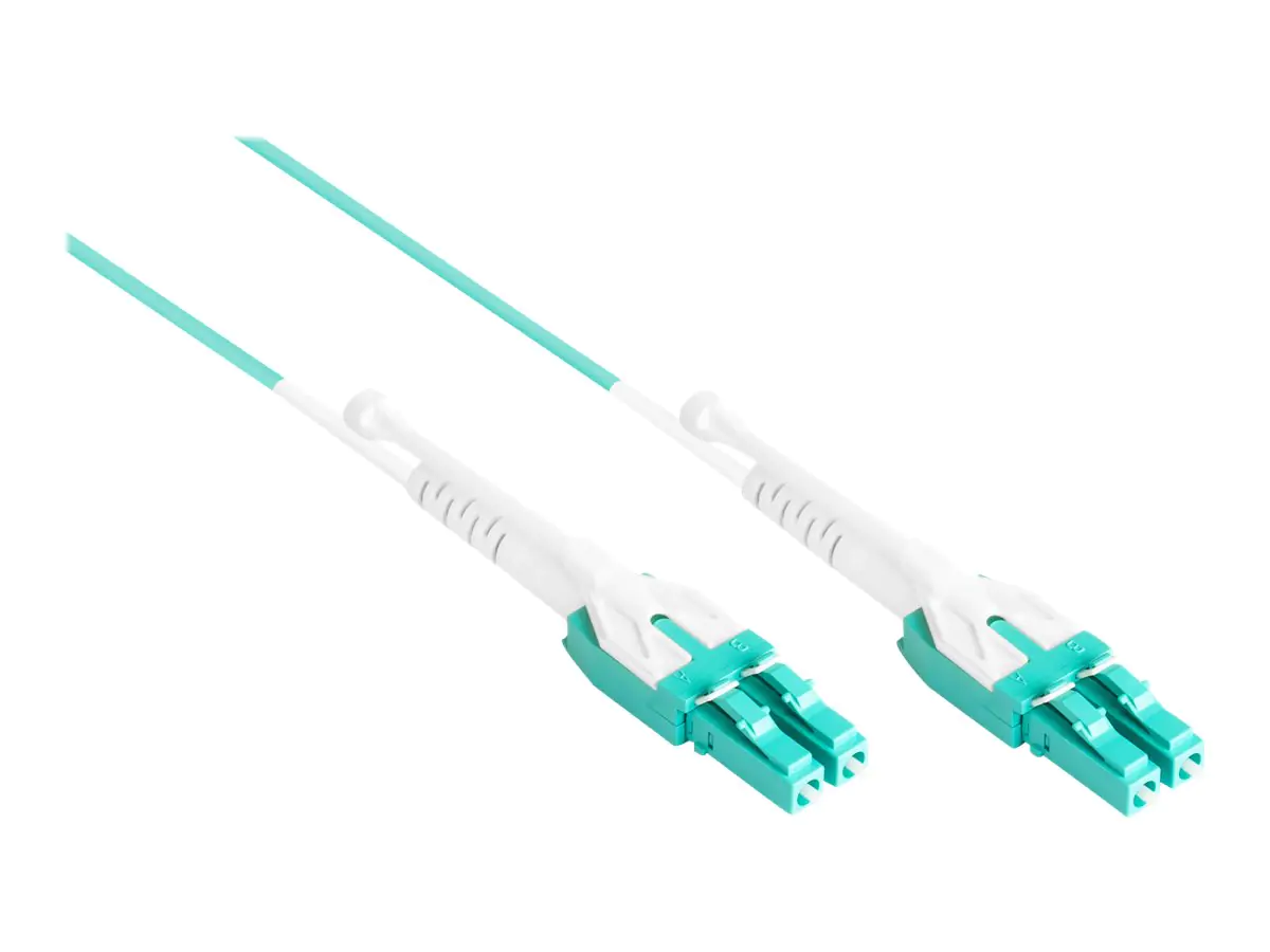 Good Connections LWL - Patch-Kabel - LC Multi-Mode zu LC Multi-Mode - 30 m - 3 mm - Glasfaser - Duplex - 50/125 Mikrometer - OM3 - halogenfrei, Uniboot - Aquamarin