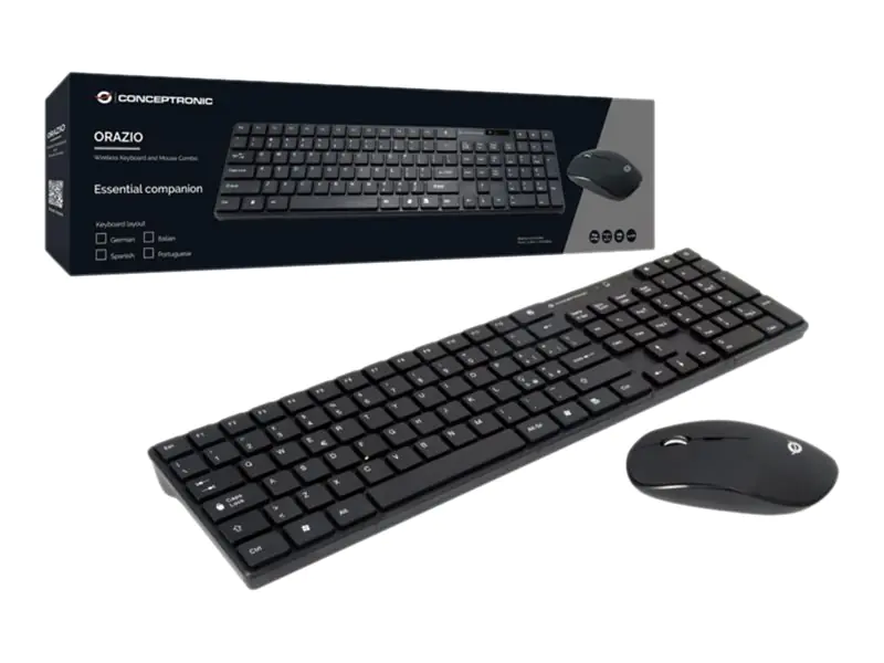 Conceptronic ORAZIO - Tastatur-und-Maus-Set - kabellos - 2.4 GHz - Deutsch - Schwarz