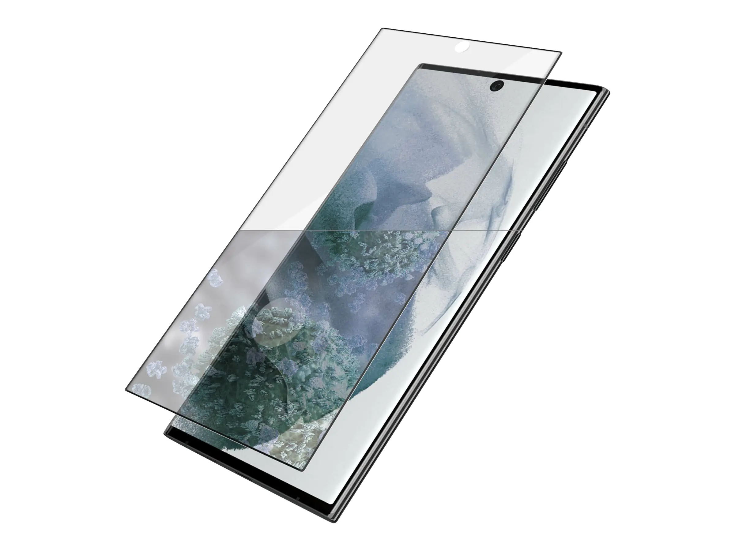 PanzerGlass - Bildschirmschutz für Handy - Glas - Rahmenfarbe schwarz - für Samsung Galaxy S22 Ultra