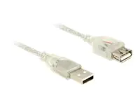 DeLOCK - USB-Verlängerungskabel - USB (W) bis USB (M) - USB 2.0 - 5 m - durchsichtig