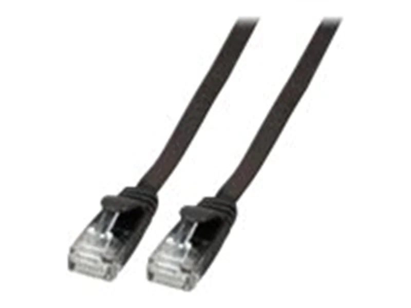 EFB-Elektronik - Patch-Kabel - RJ-45 (M) zu RJ-45 (M) - 3 m - UTP - CAT 6a - geformt, flach - Schwarz
