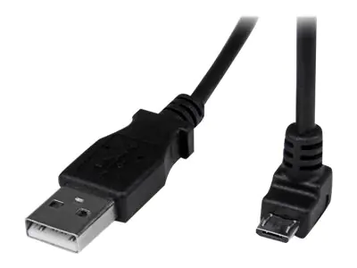 StarTech 2m USB 2.0 A auf Micro B Kabel abgewinkelt - Schwarz - USB A / Micro B Datenkabel / Anschlusskabel - USB-Kabel - Micro-USB Typ B (M) zu USB (M) - USB 2.0 - 2 m - 90° Stecker, geformt - Schwarz