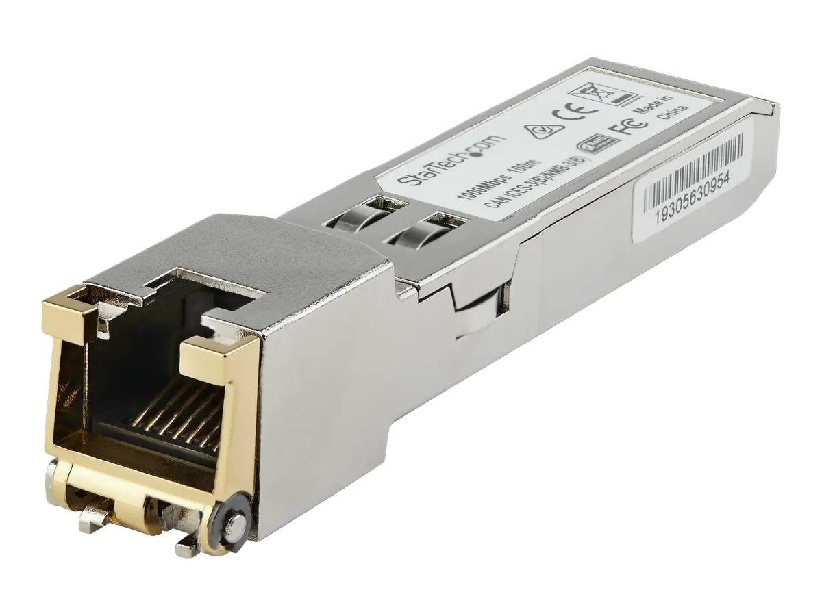 StarTech GLCTEST SFP Transceiver Modul (1000BASE-T, Kupfer, Cisco GLC-TE-kompatibles SFP-Modul, RJ45 Mini-GBIC) - SFP (Mini-GBIC)-Transceiver-Modul (gleichwertig mit: Cisco GLC-TE) - 1GbE - 1000Base-T - RJ-45 - bis zu 100 m