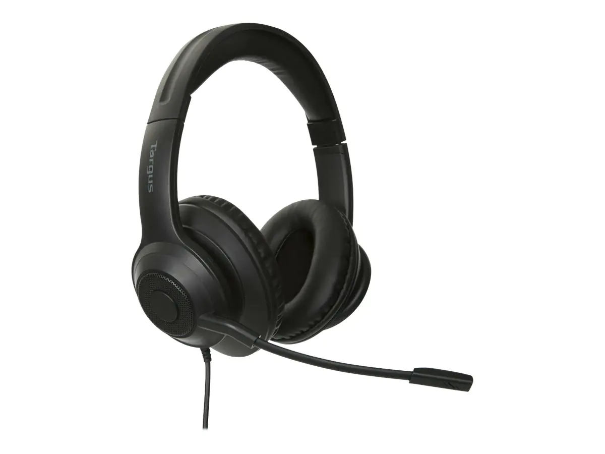 Targus AEH102GL - Headset - On-Ear - konvertierbar - kabelgebunden - USB-A - Geräuschisolierung - Schwarz