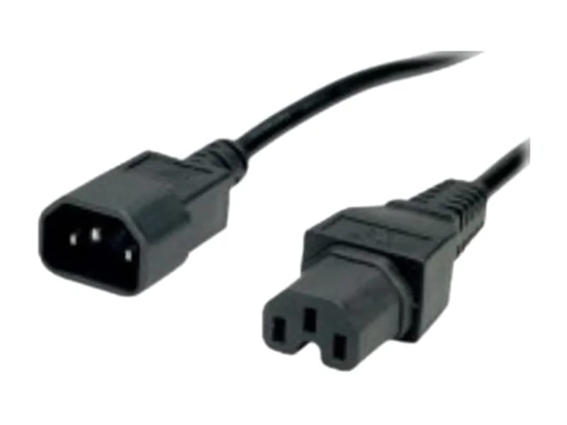 VALUE - Stromkabel - IEC 60320 C14 zu IEC 60320 C15 - Wechselstrom 250 V - 10 A - 50 cm - Schwarz