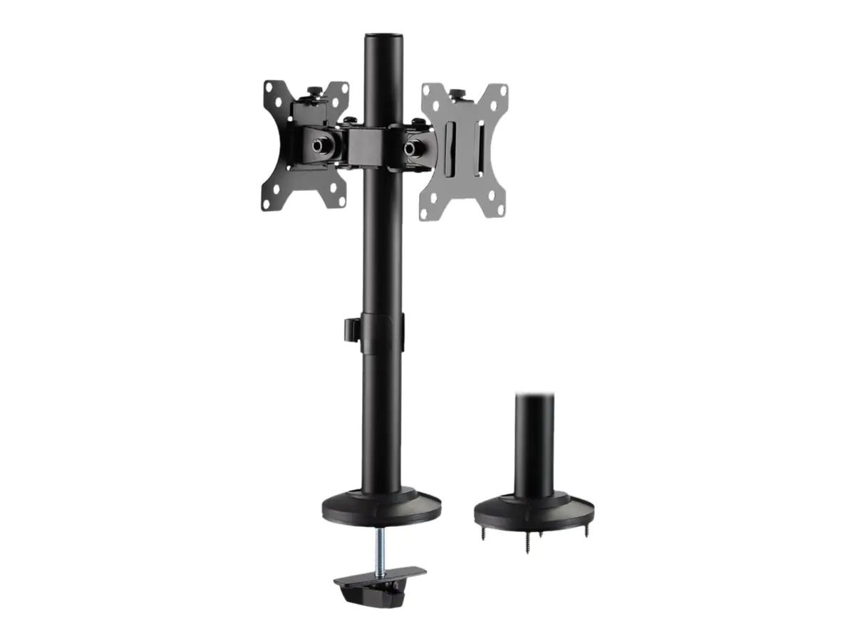 LogiLink - Befestigungskit - Voll beweglich - für 2 LCD-Displays / Curved LCD-Displays - Kunststoff, Stahl - Schwarz - Bildschirmgröße: 43.2-81.3 cm (17"-32") - Tischmontage