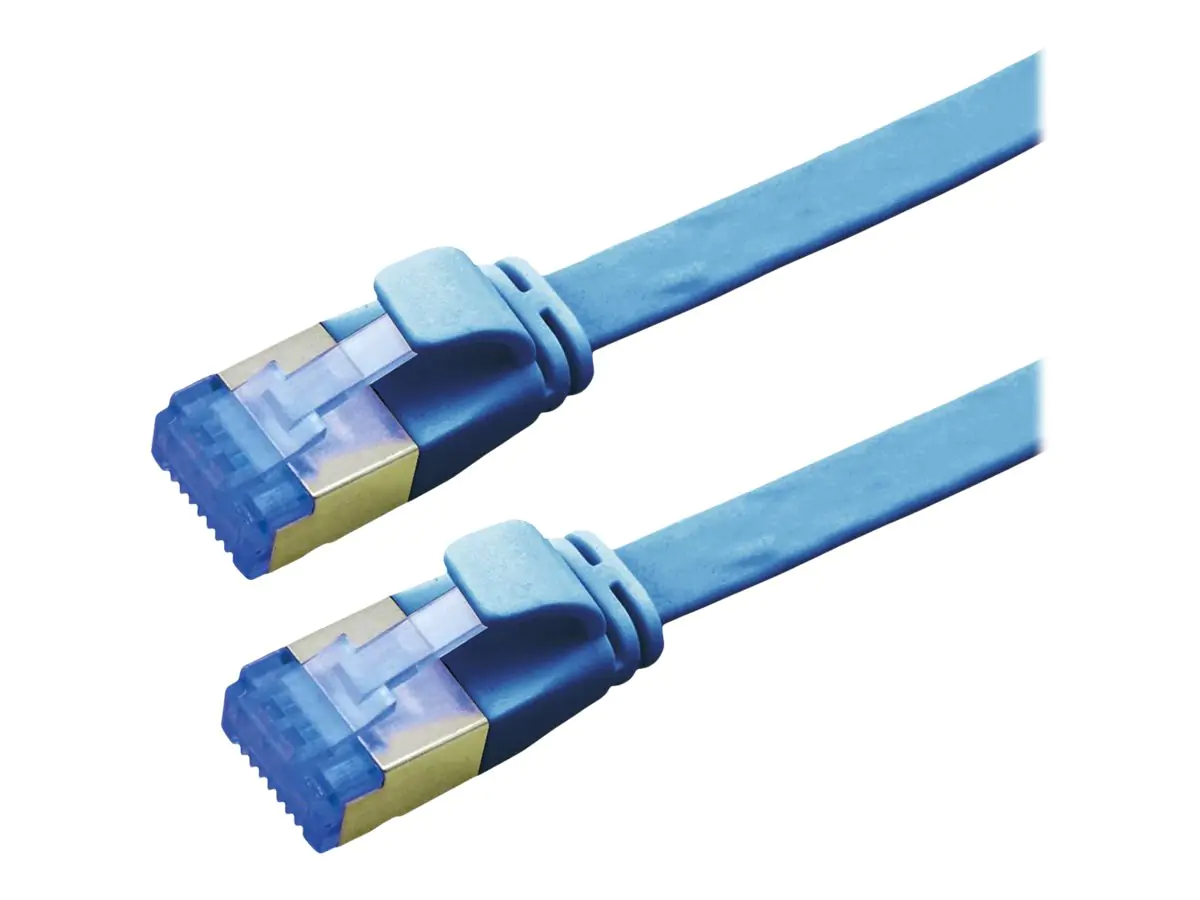 VALUE - Patch-Kabel - RJ-45 (M) zu RJ-45 (M) - 3 m - Foiled Unshielded Twisted Pair (F/UTP) - CAT 6a - geformt, ohne Haken, verseilt, flach - Blau
