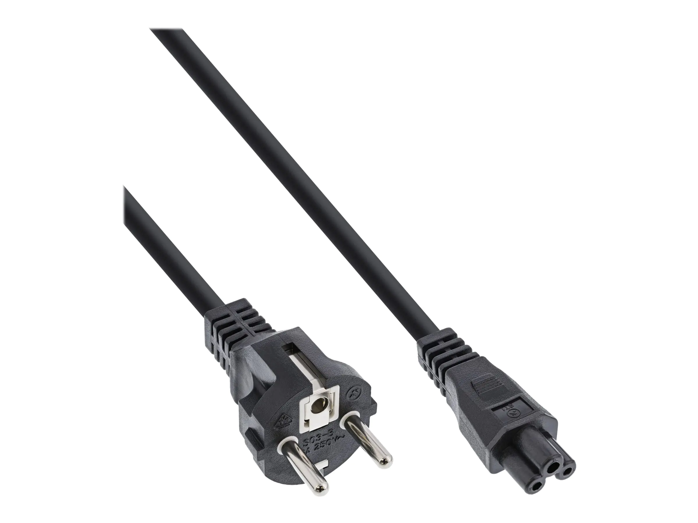 InLine - Stromkabel - power CEE 7/7 (S) zu IEC 60320 C5 - 1.8 m - Schwarz (Packung mit 40)