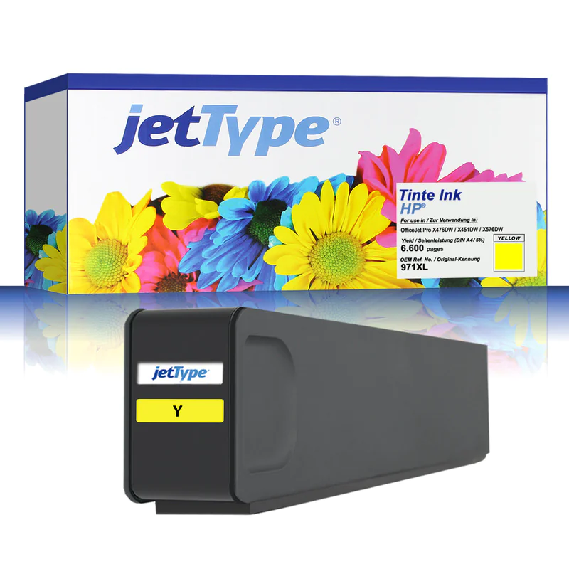 jetType Tinte kompatibel zu HP CN628AE 971XL gelb 6.600 Seiten Große Füllmenge 1 Stück