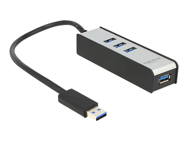 DeLock USB 3.0 External Hub 4 Port - Hub - 4 x SuperSpeed USB 3.0 - Desktop