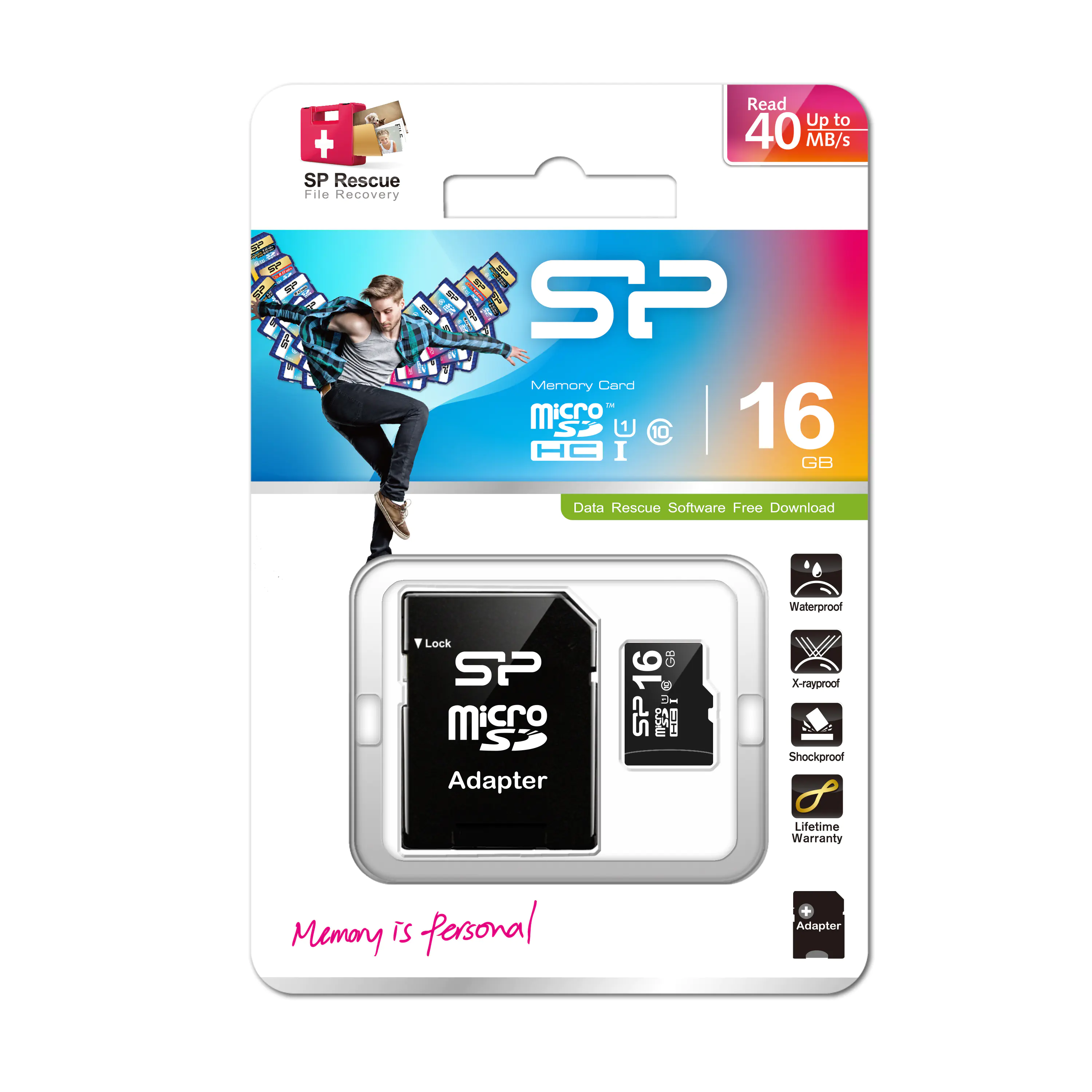 SILICON POWER - Flash-Speicherkarte (microSDHC/SD-Adapter inbegriffen) - 16 GB - Class 10 - microSDHC