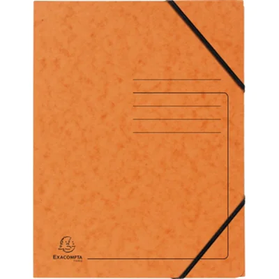 Exacompta Eckspannmappe mit Gummizug ohne Klappen, Colorspan-Karton 355g, bedruckt, für Format DIN A4 - Orange, Klappenordner, A4, Karton, Orange, 250 Blätter, 355 g/m² 555414E