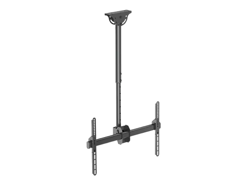 Techly Befestigungskit (Deckenmontage, Montageklammer, Teleskopstange) - für Flachbildschirm - Stahl - Schwarz - Bildschirmgröße: 94-178 cm (37"-70") ICA-CPLB-946S
