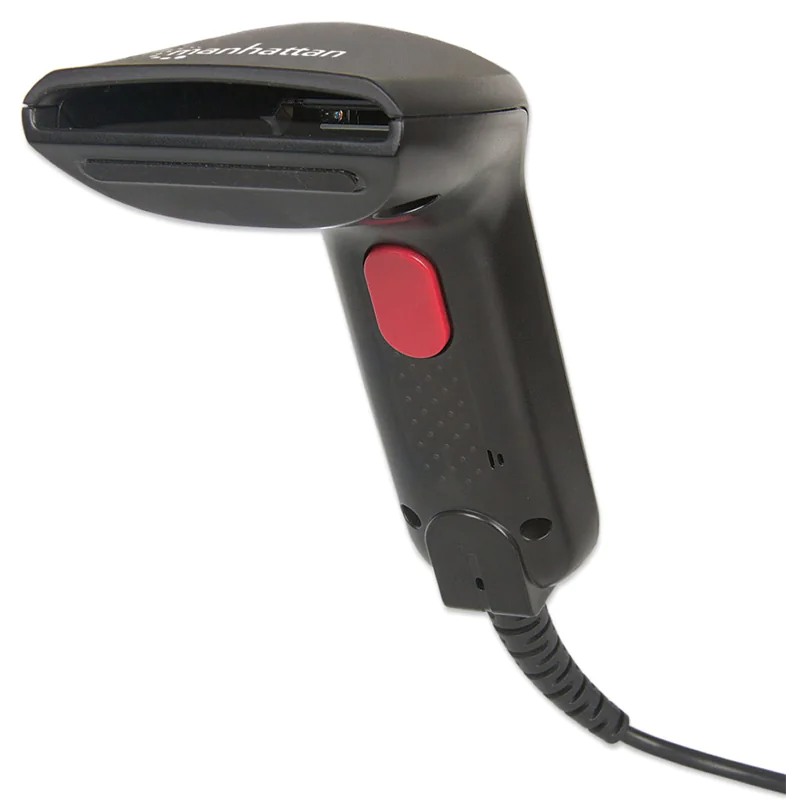 Manhattan Contact CCD Handheld Barcode Scanner, USB, 60mm Scan Width, Cable 152cm, Max Ambient Light 5,000 lux (sunlight), Black, Three Year Warranty, Box - Barcode-Scanner - Handgerät - 100 Scans/Sek. - decodiert - USB